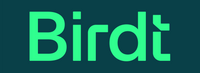 Logo Birdt Website launch grün mit dunkelgrünem Hintergrund